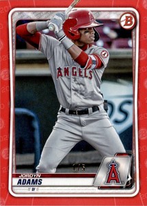 2020 Bowman Jordyn Adams Rookie /5 Anaheim Angels #BP-15 Red