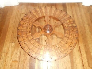 Antique Vintage DOMINO CASINO CARNIVAL CIRCUS FOLK DICE GAMBLING GAMING WHEEL - Picture 1 of 8
