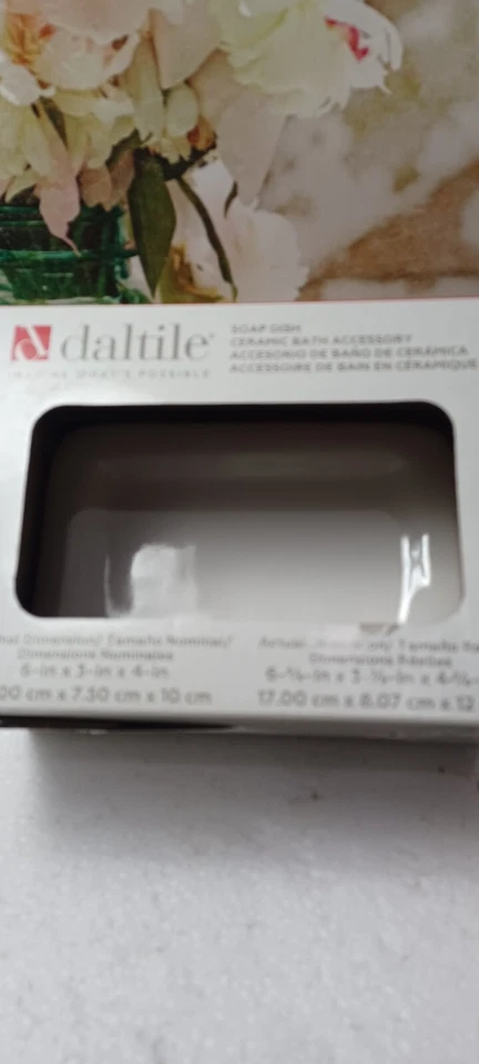 Daltile Ceramic Soap Dish for Tub Shower or Sink Glossy White Thinset Mount