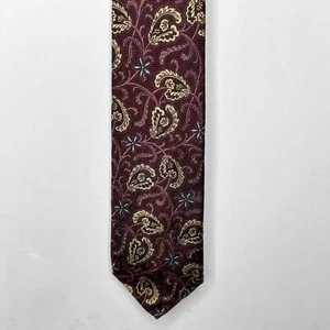 Robert Talbott Nordstrom Men’s Neck Tie 3 ¾” Silk Maroon Blue Gold Hand Sewn USA - Picture 1 of 12