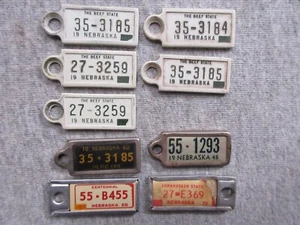 vintage DAV Nebraska miniature license plates 1948, 1960, 1966, & 1972 lot D - Picture 1 of 11