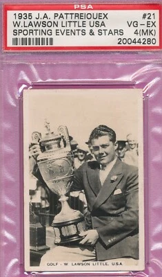 PSA 4 MK LAWSON LITTLE USA HOF GOLFER 1935 JA PATTREIQUEX #21 GOLF GRADED TPHLC - Image 1 of 4