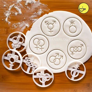 LGBTQ Symbol cookie cutters | lesbian gay bisexual transgender genderqueer pride - Picture 1 of 10