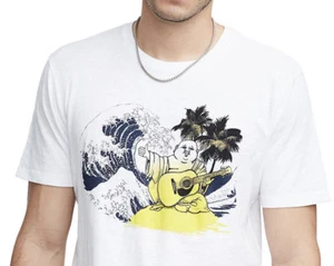 True Religion Men's Palm Buddha Surf Graphic Crewneck Tee T-Shirt in White - Picture 1 of 4