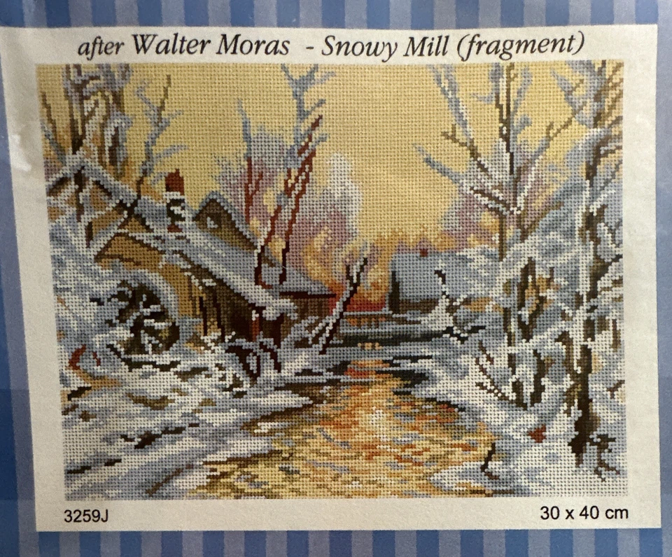 Printed needlepoint Tapestry Gobelin 30x40 cm  Orchidea Snowy Mill - Image 1 of 1