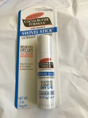 Palmer's Fórmula de Manteca de Cacao Barra Giratoria Vitamina E Hidrata 0,5 OZ Cicatrices Labios Foto 1 de 4