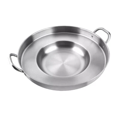 Comal Disco Bola Abajo Para Freír Acero Inoxidable 23”in Con Escurridor