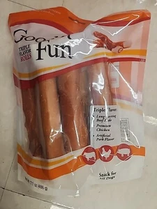 Good n Fun 7 in Rolls Dog Chews Treats Dogs Protein Snacks Meat Mix Flavor Treat - Picture 1 of 1