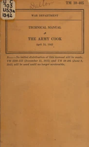 268 páginas abril 1942 TM 10-405 The Army Cook Food Recipe Manual en CD de datos - Imagen 1 de 12