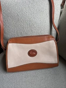 Vintage Dooney & Bourke AWL Bone British Tan Shoulder Bag Pebbled Leather USA - Picture 1 of 4