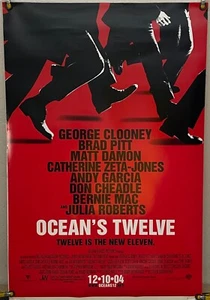 PÓSTER ORIGINAL ENROLLADO DE UNA HOJA OCEAN'S DOCE DS BRAD PITT (2004) - Imagen 1 de 1