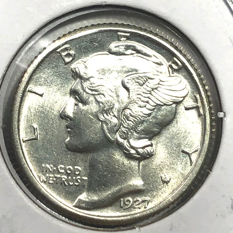 1927  Uncirculated Mercury Silver Dime -  #19620 Cover