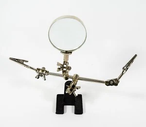 Lupa de mano de ayuda con clips de cocodrilo reparación de joyas atar moscas herramienta de pasatiempo  - Imagen 1 de 4