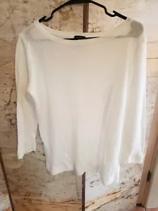 Talbots White 100% Linen Sweater XL - Picture 1 of 3