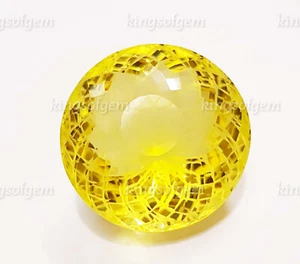 Precioso!!! Piedra preciosa suelta de cuarzo limón 115 quilates forma redonda excelente corte - Imagen 1 de 5