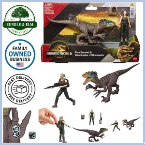 Set action figure dinosauro umano Jurassic World film-gioco accurato 3,75 pollici - Foto 1 di 8