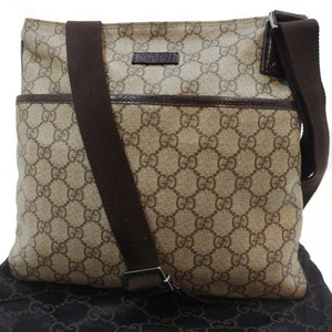 Gucci Sacoche Schultertasche PVC x Leder GG Muster braun aus Japan - Bild 1 von 9