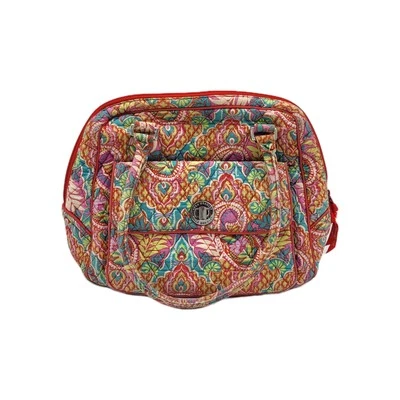 Vera Bradley Glenna Paisley in Paradise Hand Bag Purse Tote Red Blue Purple READ - Image 1 of 4