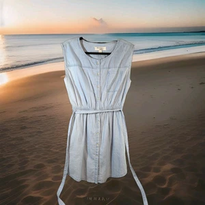Harmony & Havoc Women's Tunic Tank Denim Dress Size Med Pockets & Sleeveless - Picture 1 of 5