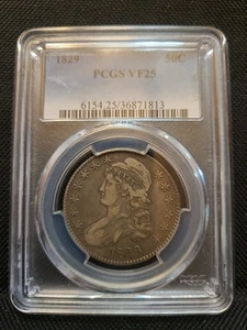 1829 PCGS VF25 SILVER BUST HALF DOLLAR #1813 - Picture 1 of 4