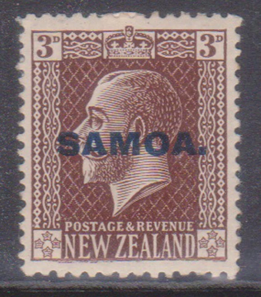 (K40-16) 1916 Samoa 3d marrom KGV O/P selo Samoa (P) - Imagem 1 de 1