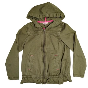 Chaqueta con Capucha Cat & Jack Prendas Exteriores Mediana (7/8) Jóvenes Niñas Verde Oliva Bolsillos - Imagen 1 de 9