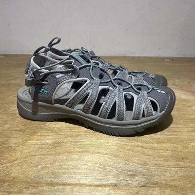 Sandália Keen Feminina Tamanho 8.5 Whisper Cinza Médio/Verde Pavão - Imagem 1 de 4