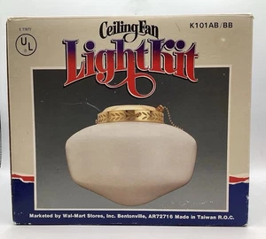 Ceiling Fan Schoolhouse Light Kit with Gold or Bronze Accent Trim Ring - Picture 1 of 5