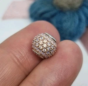 Genuine Pandora ESSENCE Collection Silver & Solid 14k Rose Gold LOVE Charm π - Picture 1 of 7