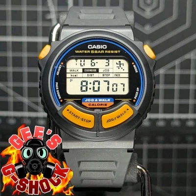 Casio Sports Black Orange Jogging Calculator Distance (KM) / Calorie /Pace JC-11 - image 1 of 4