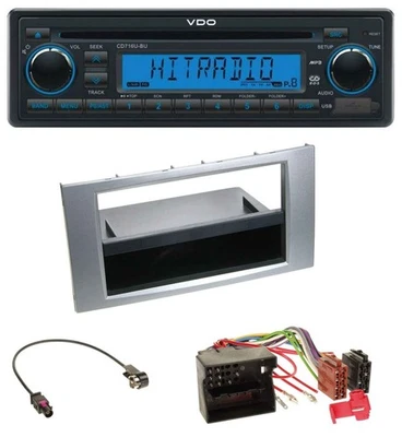 VDO AUX MP3 1DIN CD USB Autoradio für Ford Kuga Fusion Transit 05-12 silber - Bild 1 von 4