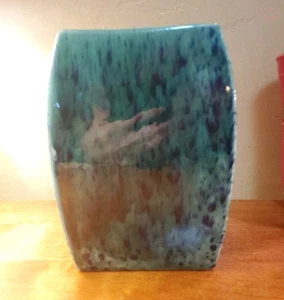 Vintage Haeger Vase 80er grün meliert 8" Kunsthandwerk Retro Stil Klassiker - Bild 1 von 12