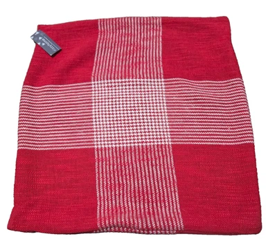 New Rizzy Home Red White Plaid Pillow Cover Only 20x20 Christmas Cottage French - Image 1 of 4