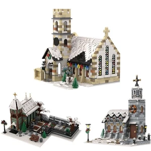 Church Model with Details Architecture Modular MOC Building Block Toy Collection - Picture 1 of 22