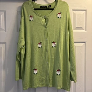 Crystal Kobe Damen 2X Ugly Christmas Holiday Santa Stickerei Cardigan Pullover - Bild 1 von 5
