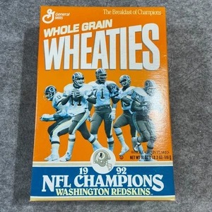 Washington Redskins 1992 NFL Champions Wheaties Cereal Box Unopened - Picture 1 of 5