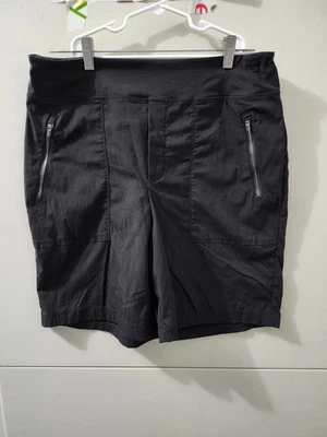 Pantalones Cortos Athleta Para Mujer 12 Negros Trekkie North Bermuda Exterior Utilidad Ripstop 9" Foto 1 de 4