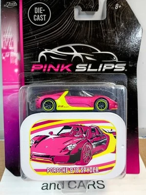  Jada: PINK SLIPS: PORSCHE 918 SPYDER en rosa con lata de coleccionista escala 1/64 nuevo Foto 1 de 3