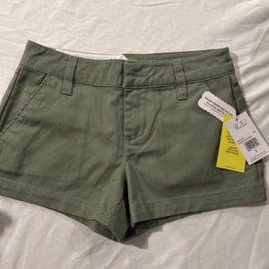 Volcom Girls Green Shorts Size 7 Low rise Beach Sports Juniors - Picture 1 of 3