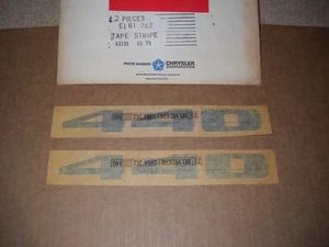 NOS Mopar 1971 GTX Road Runner Satellite Front Fender 440 Decals Black Mint Pair - Bild 1 von 1