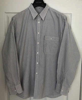 Camisa de hombre GIORGIO ARMANI-Le Collezioni oculta a presión *SUPER 100* algodón 16,5/42 Foto 1 de 4