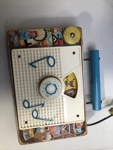VINTAGE 1961-62 FISHER PRICE 10 LITTLE INDIANS   MUSICAL TV-RADIO WOOD BOX Work - Picture 1 of 5