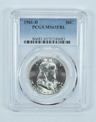 1961-D Franklin Half Dollar MS65 FBL PCGS Blue Label - Image 1 of 4