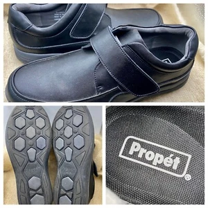 Propet Parker Black Leather Casual Comfort Shoes Mens Size 12 Adj Straps MCA033L - Picture 1 of 15