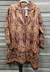 Blazer Soft Surroundings Paisley Tapiz LG NUEVO CON ETIQUETAS PRECIO REGULAR $180 - Imagen 1 de 3