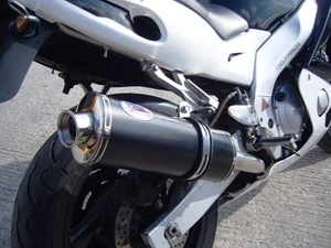 YAMAHA YZF 600 Thundercat Black oval ROAD LEGAL Performance Motorbike Exhaust  - Picture 1 of 7
