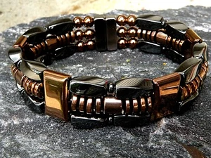 Magnetic Therapy Hematite Arthritis Bracelet Anklet Necklace 3 Row Power Healing - Picture 1 of 4