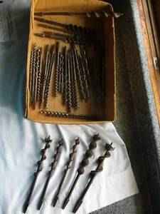 Lot of 39 Used Vintage Antique Wood Auger Brace Bits-Drill Tools - Picture 1 of 4