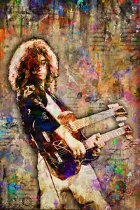 Póster Jimmy Page, regalo Jimmy Page of Led Zeppelin, Jimmy Page envío gratuito EE. UU. - Imagen 1 de 5