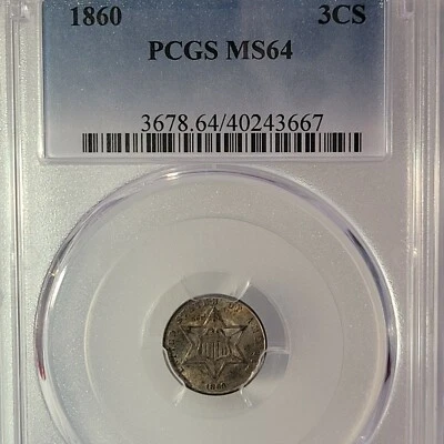 1860 three cent silver Pcgs Ms64 - Image 1 of 4